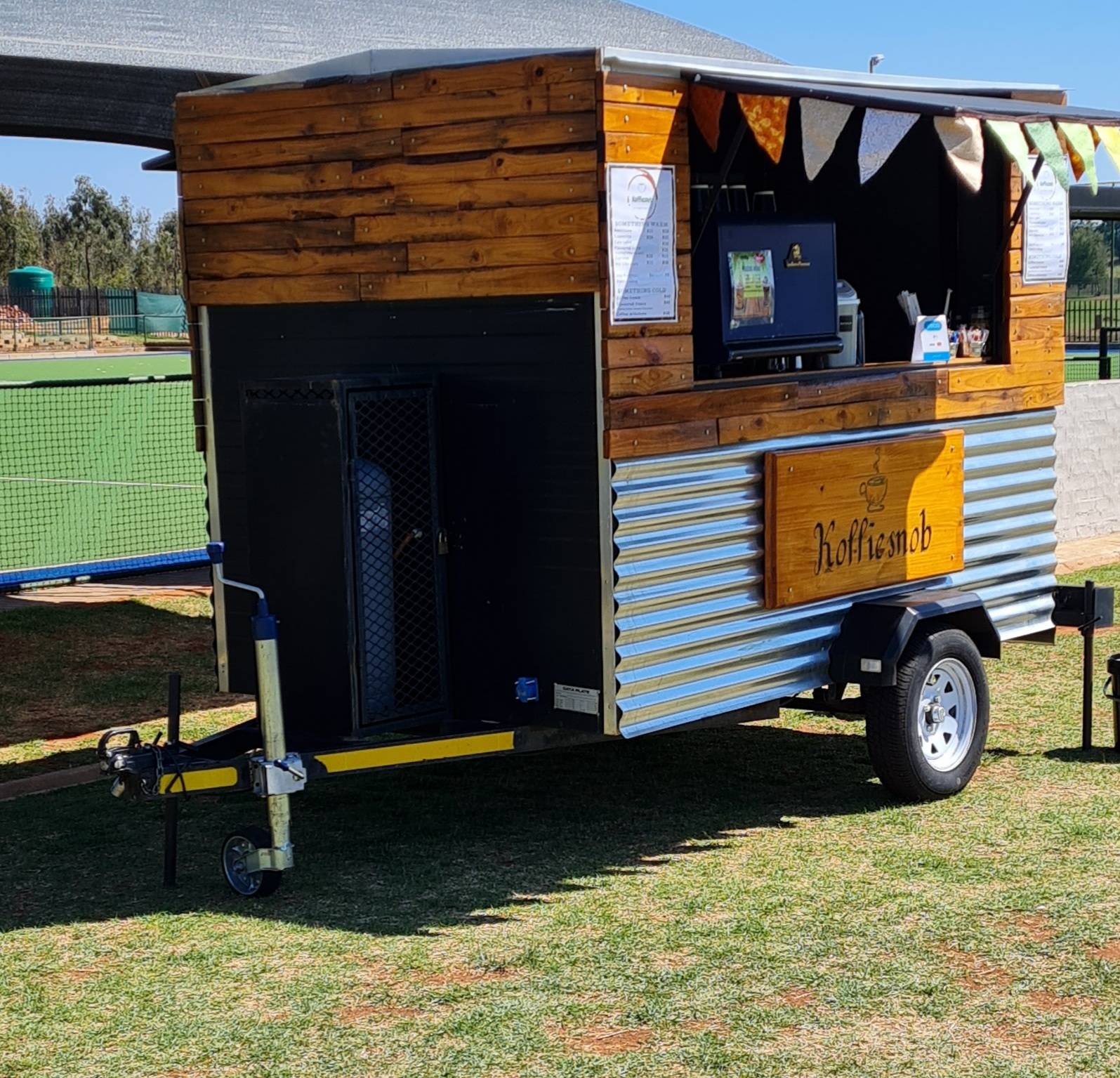 mobile coffee cart on field